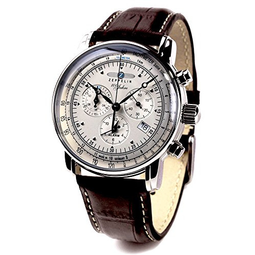 ZEPPELIN 제플린 손목시계 제플린100주년 기념 모델 아이보리x브라운 7680-1 남성