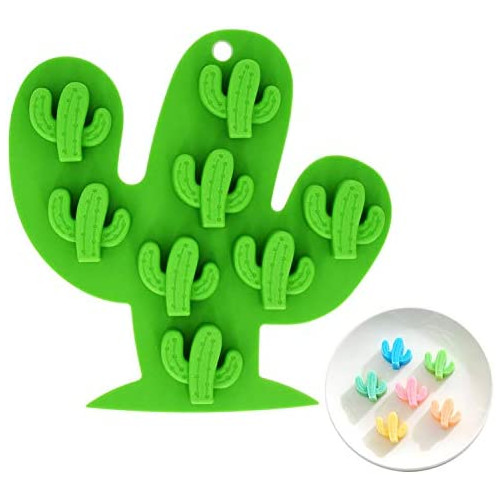 Fewo 8-Cavity Cactus Ice Cube Tray, Food-grade Silicone Mold for Chocolate, Candy, Cookie, Fondant, Jello, Mini Soap, Baking, Bath Bomb, Candle