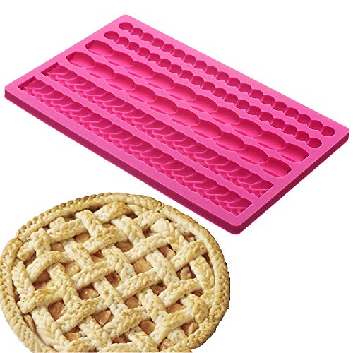 Palksky Pie Crust Impression Mat/Fondant Molds Silicone Mold Cake Decoration Molds for Chocolate Fondant Sugarcraft Pastry Cupcake Toppers