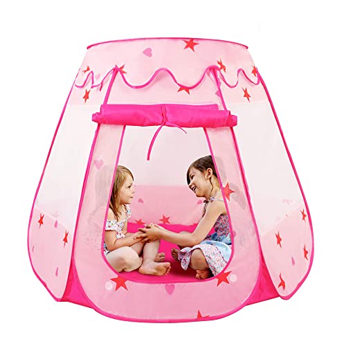 프린세스 팝업 놀이텐트 KIDAMI 공주 Pop Up Tent Toddlers 소녀 No Assembly Required 접이식 Portable Carrying 가방 As Playhouse & Ball Pit Indoor Outdoor Pink