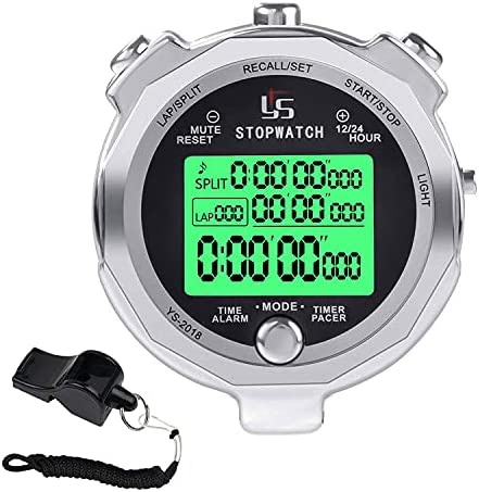 Rolilink Stopwatch,Metal Stop Watch 스포츠 Backlight 100 Laps 메모리 방수 Stopwatches Timer Competitions