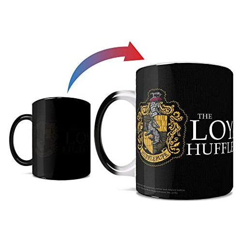 Harry Potter - Hufflepuff - Hogwarts Robe Design - One 11 oz Morphing Mugs Color Changing Heat Sensitive Ceramic Mug u2013 Image Revealed When HOT Liquid Is Added!