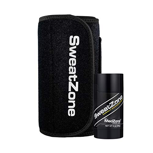SweatZone Waist Trimmer Belt Workout Enhancing Balm 세트 Black