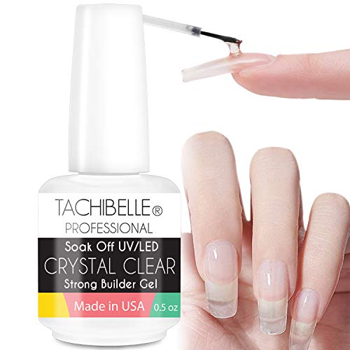 Tachibelle Strong Brush On Gel LED Soak Off Repair Fix Protect Cracked Broken Damaged Weak Nails Nail Tips 크리스탈 클리어 0.5 oz 1 Piece