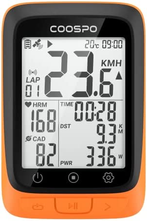 COOSPO 싸이클 컴퓨터 GPS 사이코 사이클링 무선 자전거 스피드 미터 배터리 내장 Bluetooth5.0&ANT+대응 K 덴스스피도센사연속 IP67 급방수 2.3인치 디스플레이