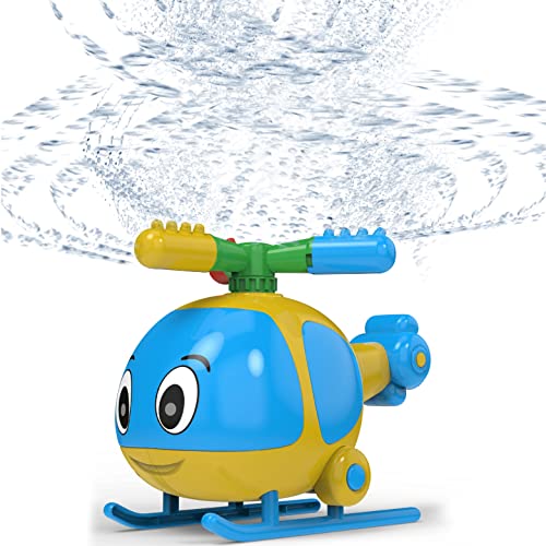 Helicopter Water Sprinkler for Kids, Spinning Sprinkler for Yard, Sprays Water 15 Feet High for Summer Outdoor Play