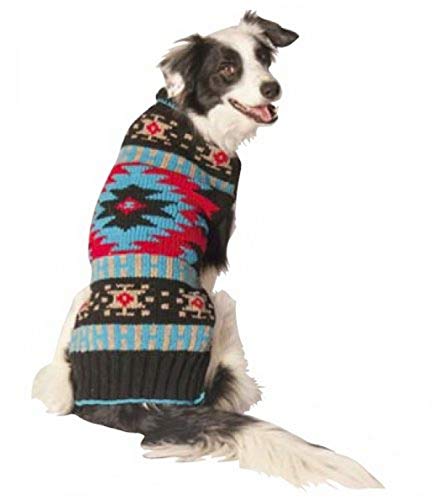 Chilly Dog Black Southwest Dog Sweater, Medium