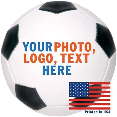 Personalized Custom Full Size 12 Inch Official Size 5 Soccer Ball | Customized Soccer Ball with Name, Photo, or Text | Trophy or Gift for Coach, Son, Boyfriend, Daughter, Dad, Mom or Any Soccer Fan