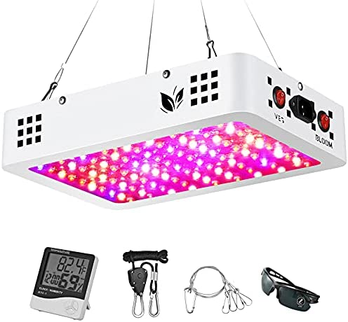 1000W LED Grow Light, Full Spectrum LED Grow Light with Dual Switch & Dual Chips, Grow Light for Hydroponic Indoor Plants Veg and Flower (10W LEDs 100Pcs) (1000W)