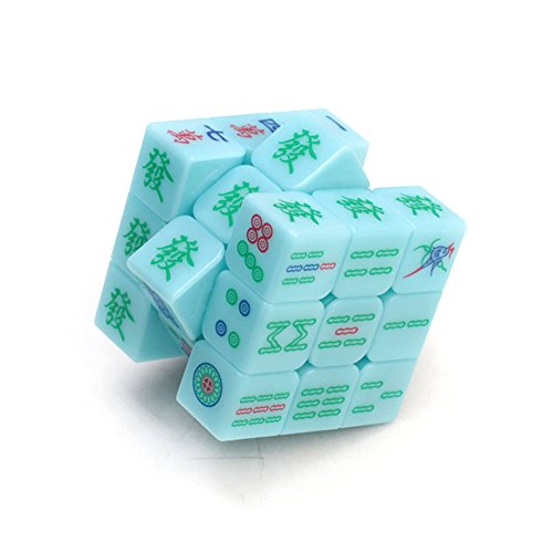 매직 큐브 Accreate 독특하고 귀여운 야광 마작 3x3x3 스피드 퍼즐 게임큐브 지적 발달 교육 장난감 어린이용 블루