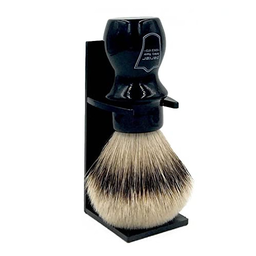 파커 브러시 스탠드가 있는 100% 실버팁 오소리 머그 면도 매우 밀도가 높고 부드러운 털 남자선물