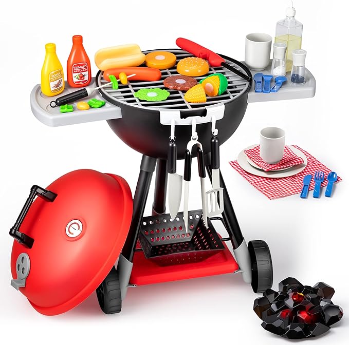 JOYIN 34 PCS Cooking Toy Set, Kitchen BBQ Grill Little Chef Play, Kids Playset Interactive Set for
