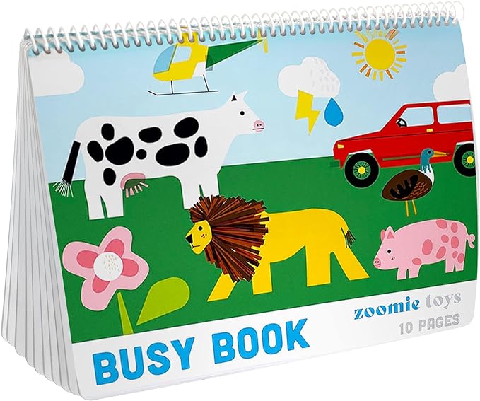 Made in USA - Busy Book for Toddler Toys Preschool Learning Tools Kids Books with Activities Board Toddlers (10 Pages)