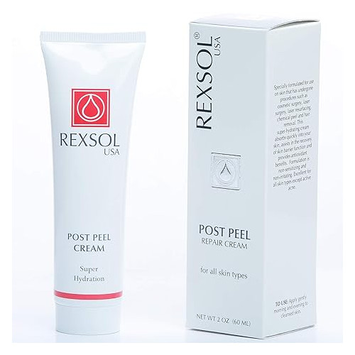 REXSOL Post Peel Cream Advanced Formula Provides Antioxidant benefits For Skin Undergoes Cosmetic/Laser Surgery, Laser Resurfacing, Hair Removal & Chemical Peels 60 ml / 2 fl oz