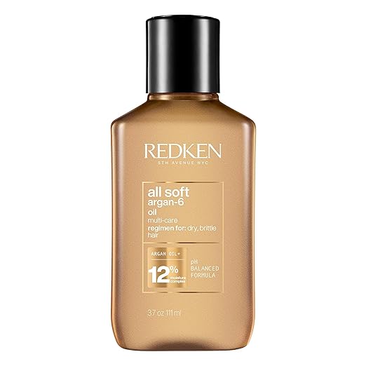 Redken All Soft Argan-6 Oil Treatment | For Dry Hair | Deeply Conditions Hair, Adds Softness & Shine | With Argan Oil