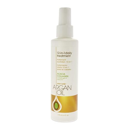 One 'n Only Argan Oil 12-in-1 Daily Treatment, Lightweight, Helps Control Frizz, Smooths, Detangles, Moisturizes, Strengthens and Adds Body to Dry, Damaged Hair, 6 Fl. Oz