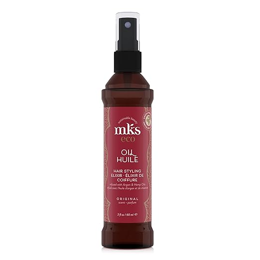 MKS eco Oil - Hair Styling Elixir - Moroccan Argan Oil, Hemp Seed Oil - Moisturize & Nourish Hair, Control Frizz, Increase Smoothness - Vegan & Cruelty Free